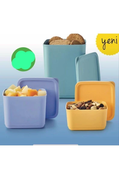 Tupperware KUBİK KARE SAKLAMA KABI 3 LÜ ürün görseli 1