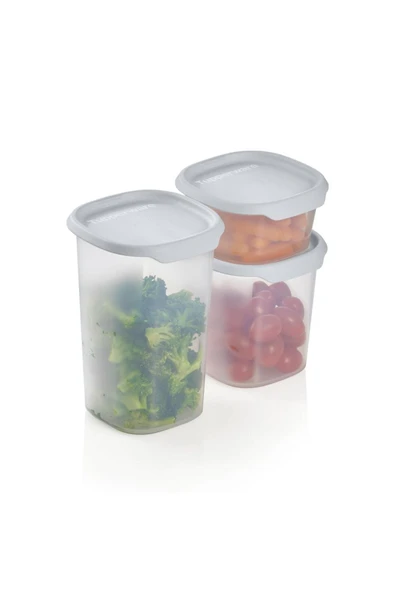 Tupperware Tek Dokunuş Kare 3’lü Kuru Gıda Saklama Kabı ürün görseli 1
