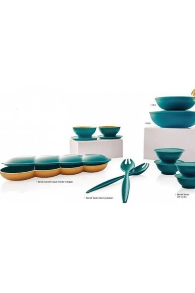 Tupperware Berrak Yeşil-gold Saklama Kabı 10 Lu Set Esc Yeni ürün görseli 1