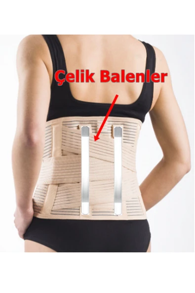 ARWEX Lumbosakral Çelik Balenli Bel Fıtık Korsesi Bel Düzleşmesi Çelik Destekli -BEDENSİZ ürün görseli 1