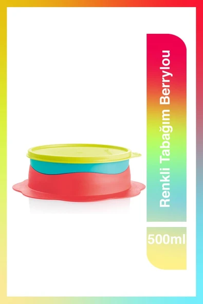 Tupperware Renkli Tabağım Bebek Ve Çocuk Yemek Saklama Kabı Berrylou 500 ml ürün görseli 1