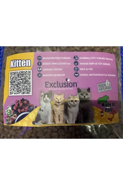 Tavuklu, Yaban Mersinli ve Narlı Düşük Tahıllı Yavru Kedi Maması 1kg ürün görseli 1
