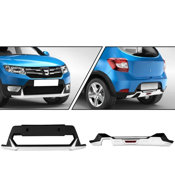 Dacia Sandero 2 Stepway Ön Arka Difüzör Seti 2013 Üzeri ürün görseli 1