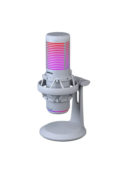 BEMOL Beyaz RGB Shock Mount Masaüstü Mikrofon - Resim 3
