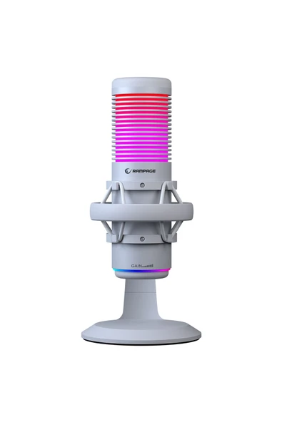 BEMOL Beyaz RGB Shock Mount Masaüstü Mikrofon - Resim 2