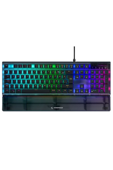 Full Rgb Carbon Mekanik Klavye QBilek Destekli Blue Switch Gaming Klavye Oyuncu Klavye Antighosting ürün görseli 1