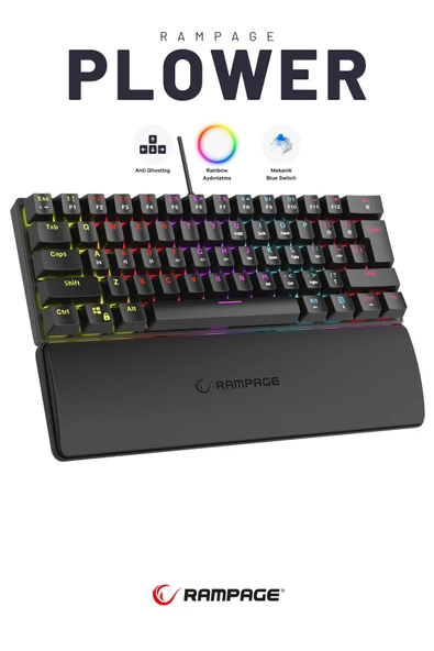 Plower Mini Oyuncu Klavyesi Mekanik Klavye Bilek Destekli Blue Switch Gaming Klavye Oyuncu Klvye ürün görseli 1