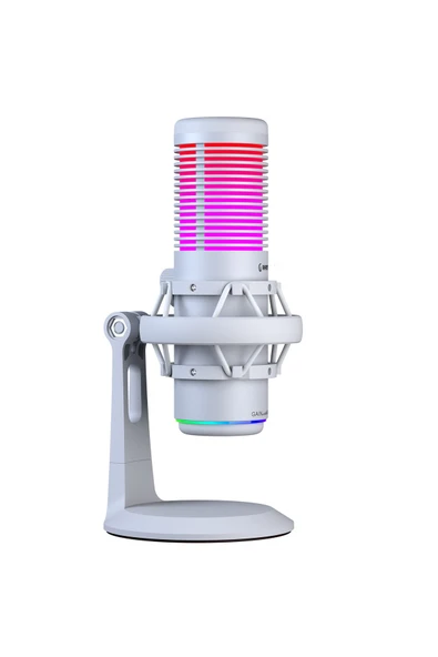 BEMOL Beyaz RGB Shock Mount Masaüstü Mikrofon ürün görseli 1