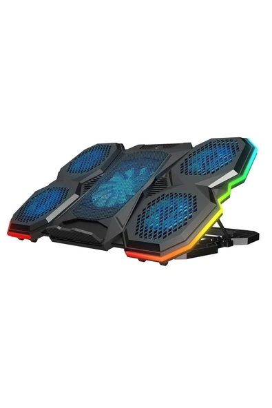 Ad-rc14 X-ranger Rgb 5fan Yükseklik Ayarlı Telefon Tutucu 9-17" Notebook Soğutucu Laptop Soğutucu ürün görseli 1