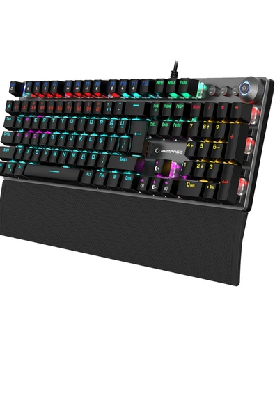 Kb-r28 Blade Plus Siyah/gümüş Gökkuşağı Türkçe Kırmızı Switch Mekanik Klavye Gaming Oyuncu Klavyesi ürün görseli 1