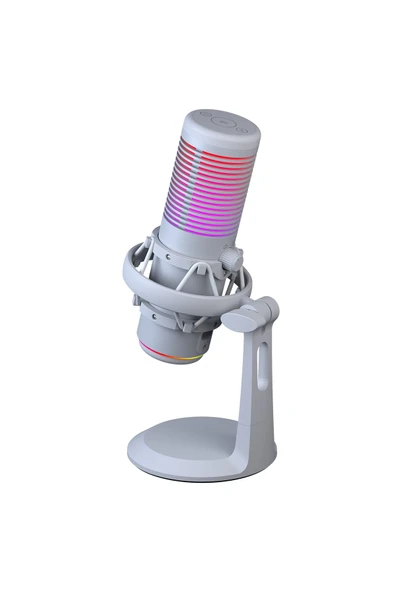 BEMOL Beyaz RGB Shock Mount Masaüstü Mikrofon - Resim 4