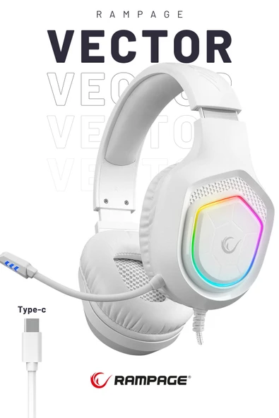 K90 Beyaz Rgb Typc-e Kulaklık Gaming Kulaklık Mikrofonlu Oyuncu Kulaklığı Typce Kulaklık ürün görseli 1