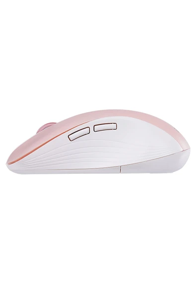 9676 Pembe Multimedya Tablet Telefon Standlı Klavye + Mouse Set Kablosuz Set Wireless Set - Resim 4