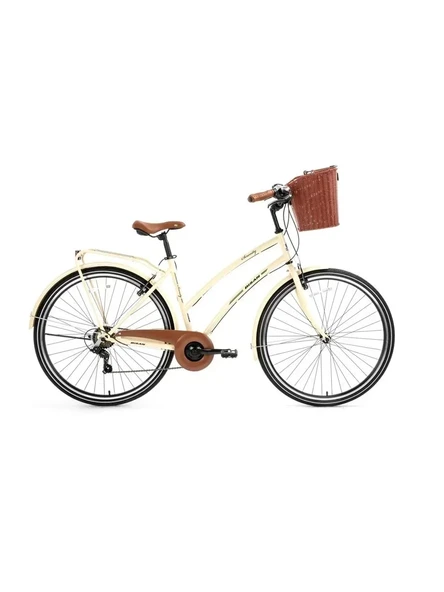 BİSAN SERENITY KADIN ŞEHİR BİSİKLETİ 48CM V 28 JANT NEX.3 VİTES KREM SİYAH ürün görseli 1