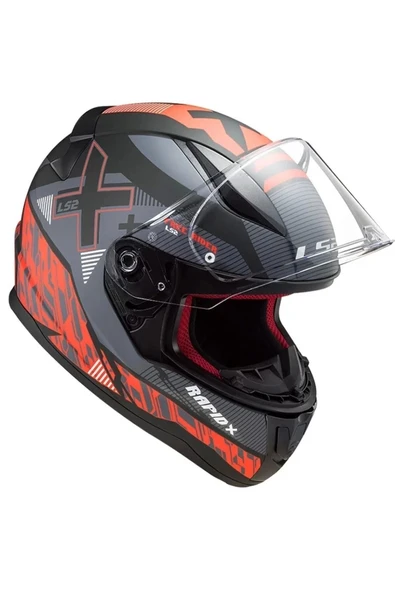LS2 Rapid Xtreet Siyah Kırmızı Full Face Motor Kaskı - Resim 3