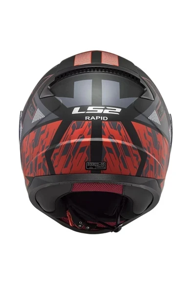 LS2 Rapid Xtreet Siyah Kırmızı Full Face Motor Kaskı - Resim 4