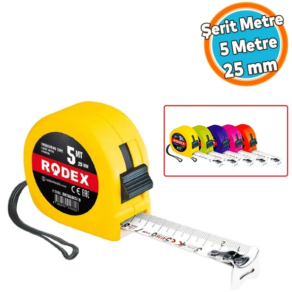 Şerit Metre Darbeye Dayanıklı Kilitli 5 Metre x 25 mm ürün görseli 1