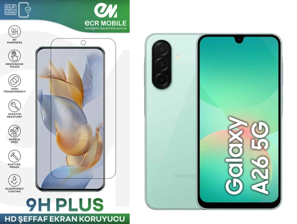 Samsung Galaxy A26 5G Ekran Koruyucu 9H Esnek Nano Cam Tam Uyumlu Şeffaf ürün görseli 1
