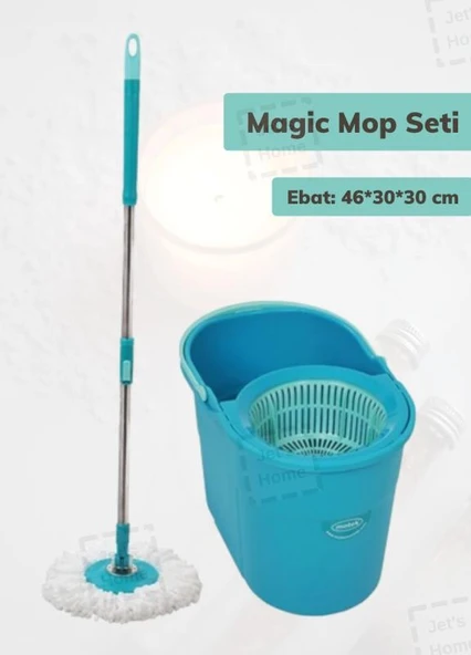 Magic Mop Seti Paspas Temizlik Seti Döner Başlıklı Temizlik Kovası ürün görseli 1