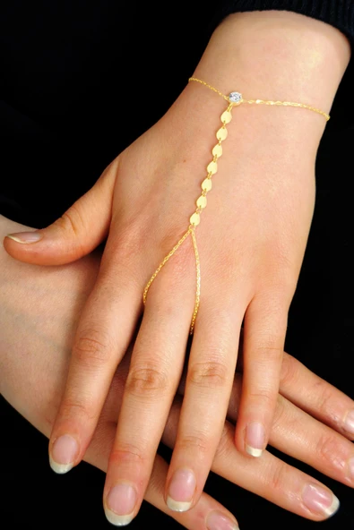 Gümüş altın yaldızlı zirkon taşlı damla modeli pullu şahmeran SGTL12816GOLD ürün görseli 1