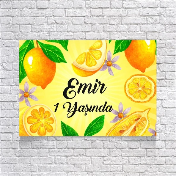 Limon Temalı Doğum Günü Afişi 70x100 Cm ürün görseli 1