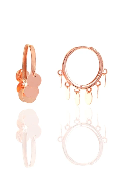 Gümüş rose pullu shakira halka küpe SGTL12822ROSE ürün görseli 1
