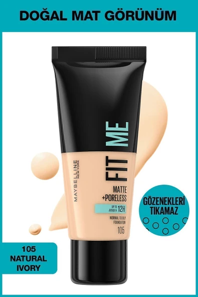 MAYBELLINE FONDÖTEN FIT ME  MATTE PORELESS-105 ürün görseli 1