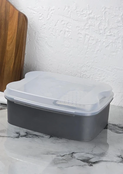 Rendeli Saklama Kabı - Masal Plastik Saklama Kabı - 4500 ML, Gri ürün görseli 1