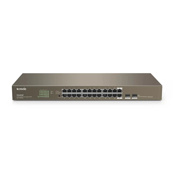 TENDA TEG1024F 24PORT 2SFP 10/100/1000 GIGABIT SWITCH ürün görseli 1
