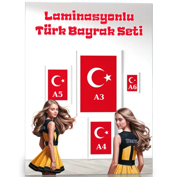Laminasyonlu Türk Bayrak Seti (4 Poster) ürün görseli 1