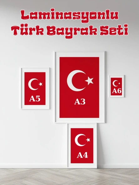 Laminasyonlu Türk Bayrak Seti (4 Poster) - Resim 4