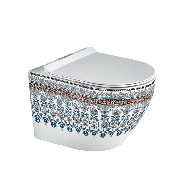 LENA ASMA KLOZET KAPAK DAHİL ET-X7029BY BEYAZ-MAVİ ürün görseli 1