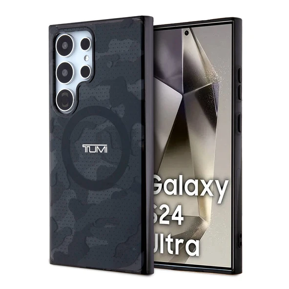 TUMI Galaxy S24 Ultra Kılıf TUMI Orjinal Lisanslı M-safe Şarj Özellikli Buzlanmış Saydam Ağ Kamuflajı Desenli Kapak ürün görseli 1