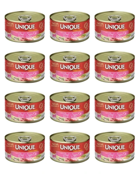 Unique Gold Series Sığır Etli Konserve Yaş Kedi Maması 85 gr x 12 Adet ürün görseli 1