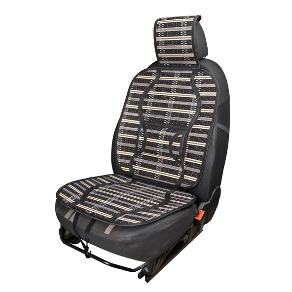 Oto Hasır Bambu Minder Ön Siyah İkili Takım Bel Destekli Terletmez WF-1819-BK ürün görseli 1
