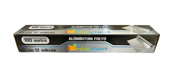 Niceplast Alüminyum Folyo - 45 Cm. x 100 Metre - 12 Mikron - 1 Paket ürün görseli 1