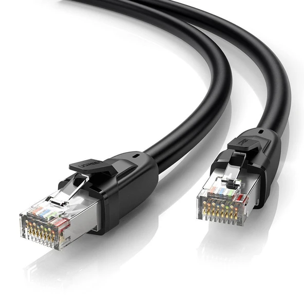 UGREEN 70616 NW121 CAT8 2000MHz Bant 25GB/s Daha Yüksek Ağ Hızı Ethernet Kablosu Siyah 10metre ürün görseli 1