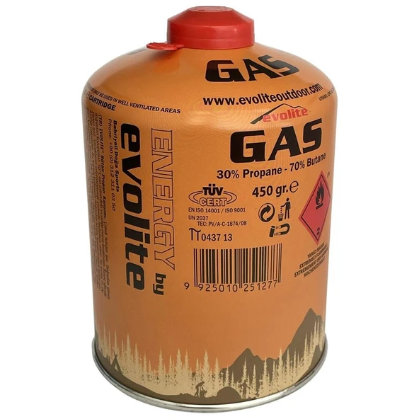 Evolite Butane Propane Vidalı Ocak Kartuşu 450Gr ürün görseli 1