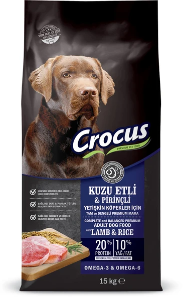 Crocus Kuzu Etli Pirinçli Yet. Köpek Maması 15 Kg ürün görseli 1