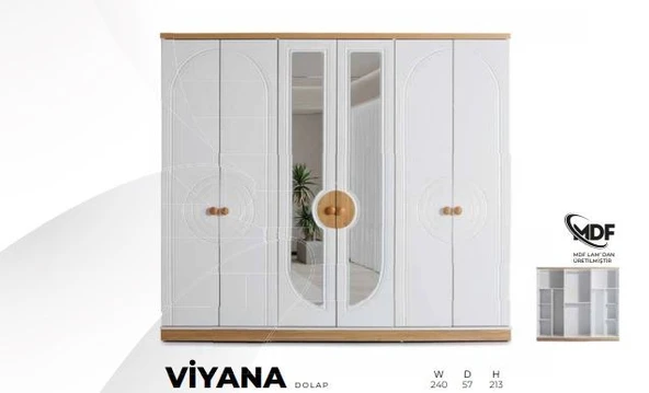 VİYANA MDF 6 KAPILI DOLAP ürün görseli 1