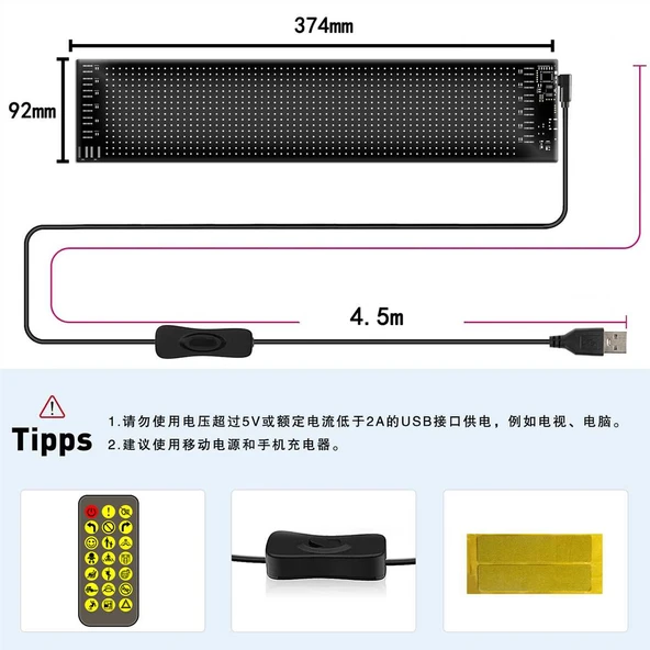 9X37 CAMA YAPIŞAN MATRIX PANEL LED EKRAN - Resim 2