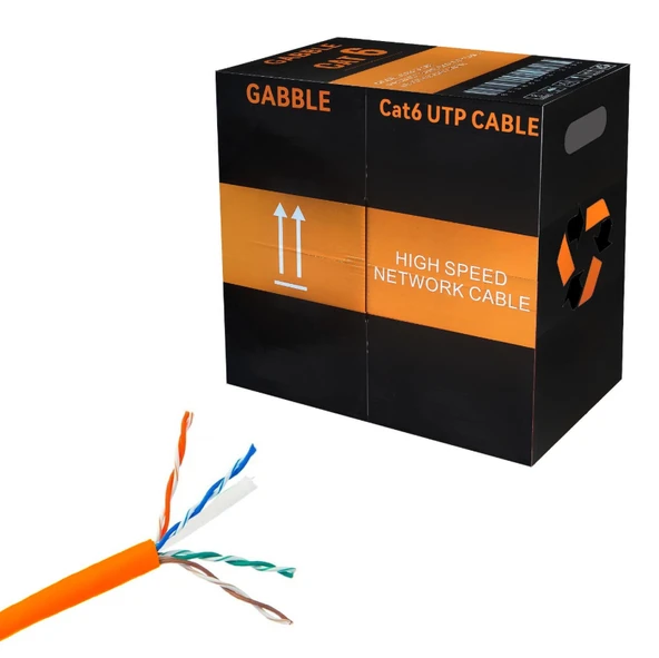 GABBLE GAB-CT305 CAT6 305MT İÇ ORTAM KABLO OD 0.57MM (TURUNCU) ürün görseli 1
