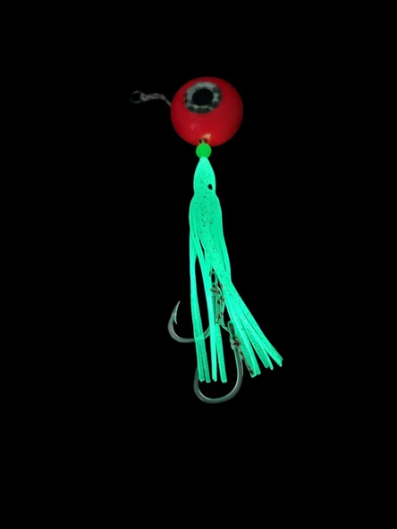 S.F. Melek Gözü Jig 120g Kırmızı UV - 0/2 No Paslanmaz İğne - UV Glow ürün görseli 1
