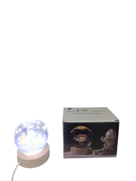 Ahşap altlıklı ışıklı küre - Resim 5