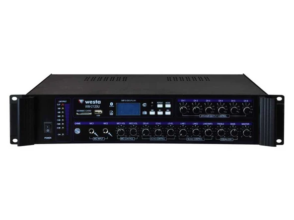 WESTA WM-2120U - 6 Bölgeli 120W 100V Mixer Amfi ürün görseli 1