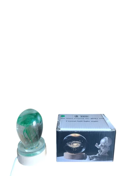Ahşap altlıklı ışıklı küre - Resim 6