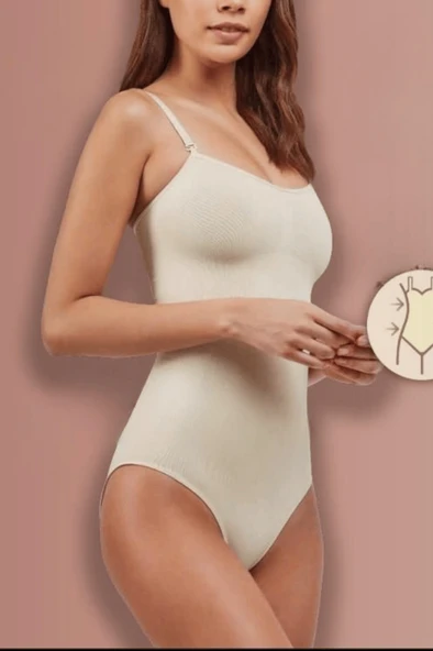 Elite Life Kadın 3D Dikişsiz İnce Askılı Korse Slip Body ürün görseli 1