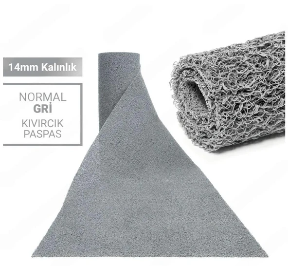 120X50CM GRİ KIVIRCIK PASPAS-HALI KAYMAZ YOLLUK LİDYA 14MM ürün görseli 1