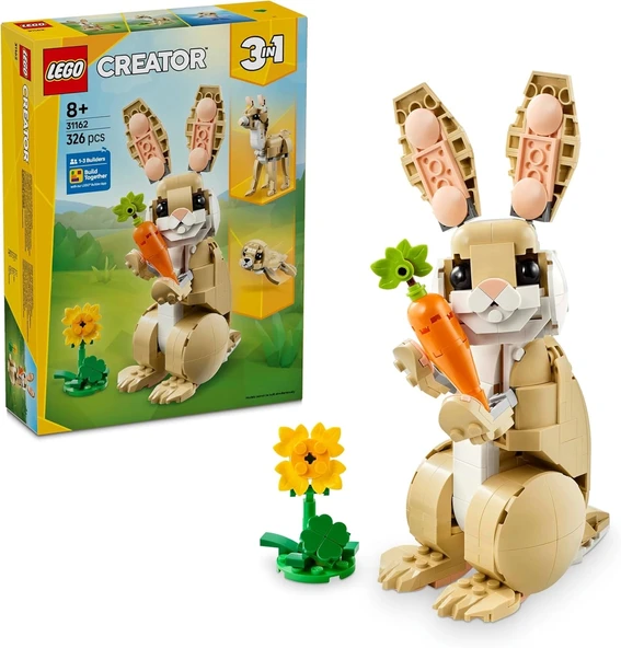 LEGO Creator 3’ü 1 Arada Sevimli Tavşan 31162-8 Yaş ve Üzeri Çocuklar için Lama ve Fok Figürüne Dönüşebilen Yaratıcı Oyu ürün görseli 1