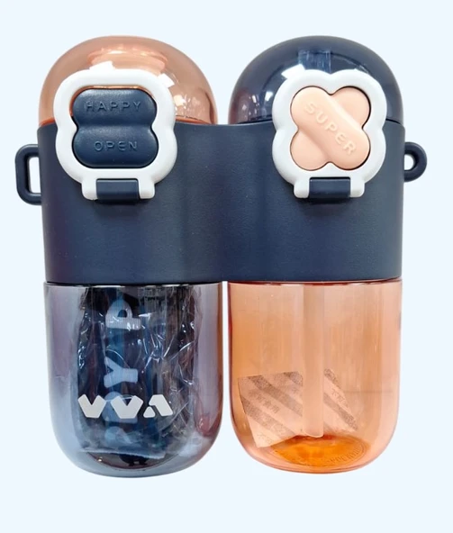 Vagonlife 800 Ml Matara Suluk Mavi - Pembe 2 li ürün görseli 1